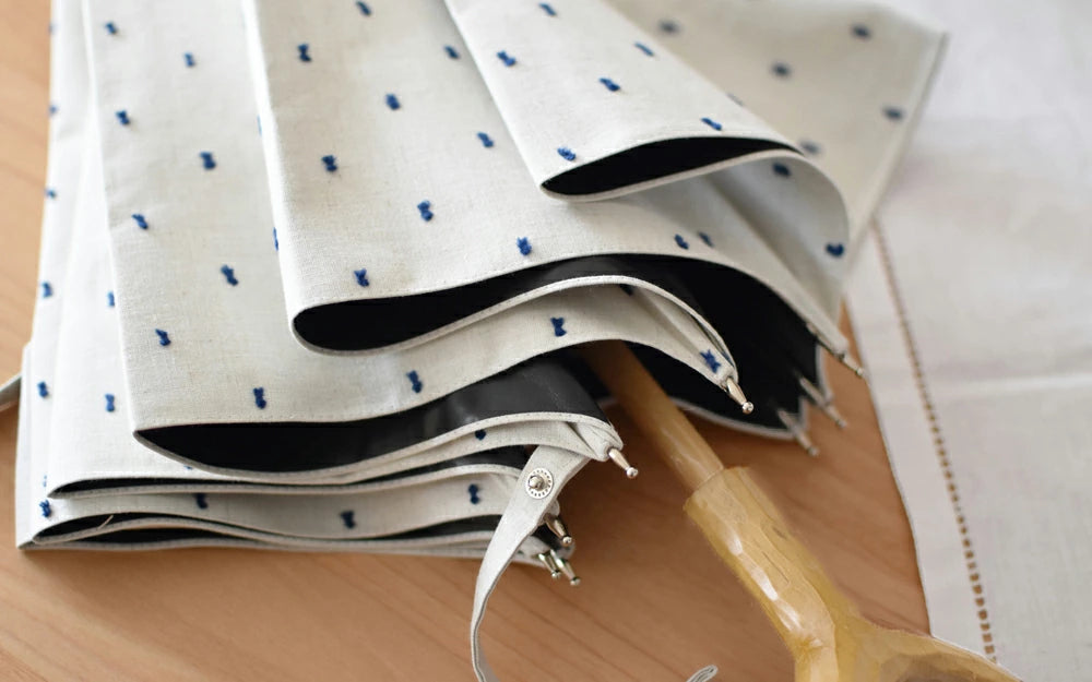 フリンジ ドット シェード 長傘 50cm 8本骨(晴雨兼用傘)