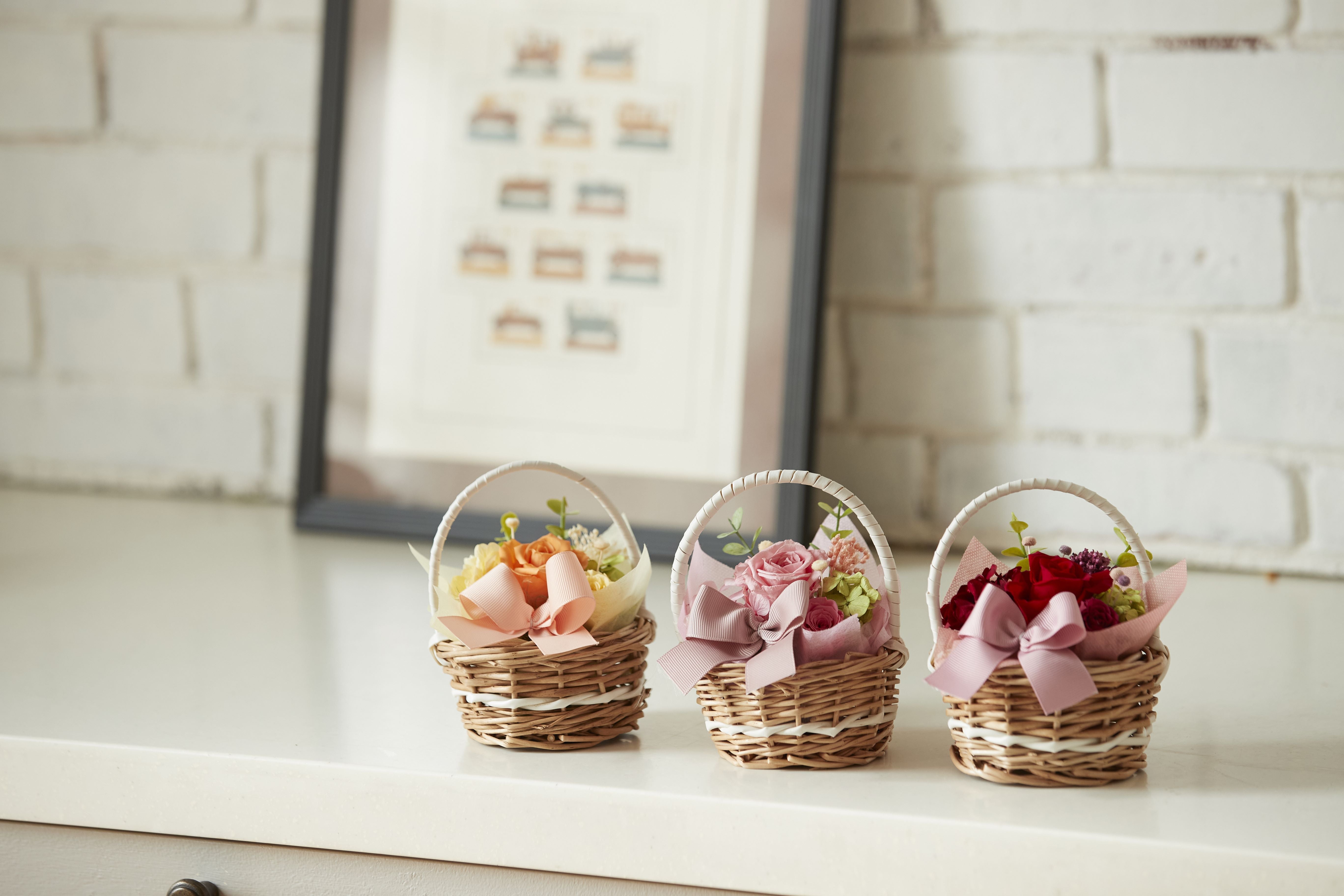 プリザーブドフラワー/フラワーバスケット<相手が選べるギフト対象>