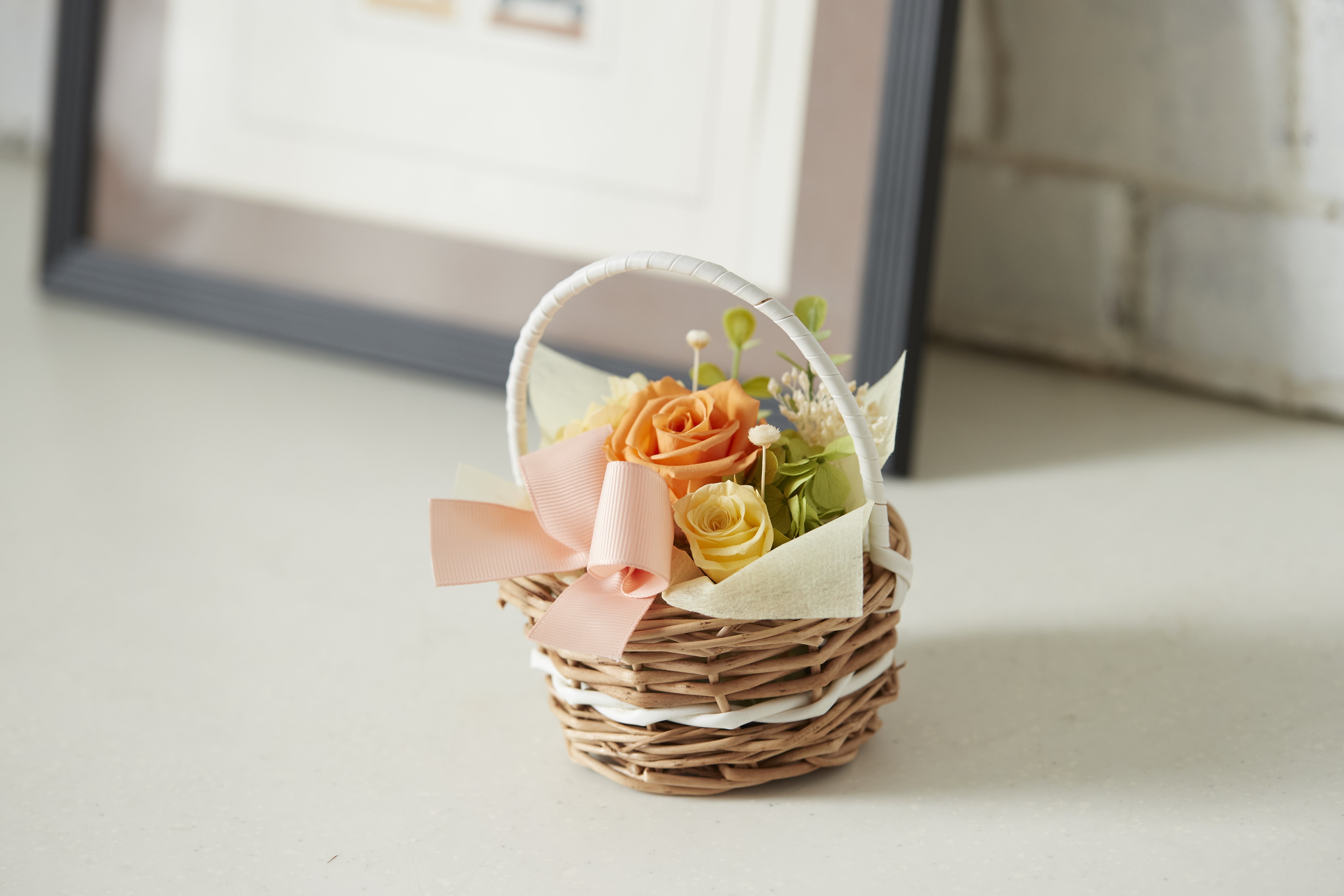 プリザーブドフラワー/フラワーバスケット<相手が選べるギフト対象>