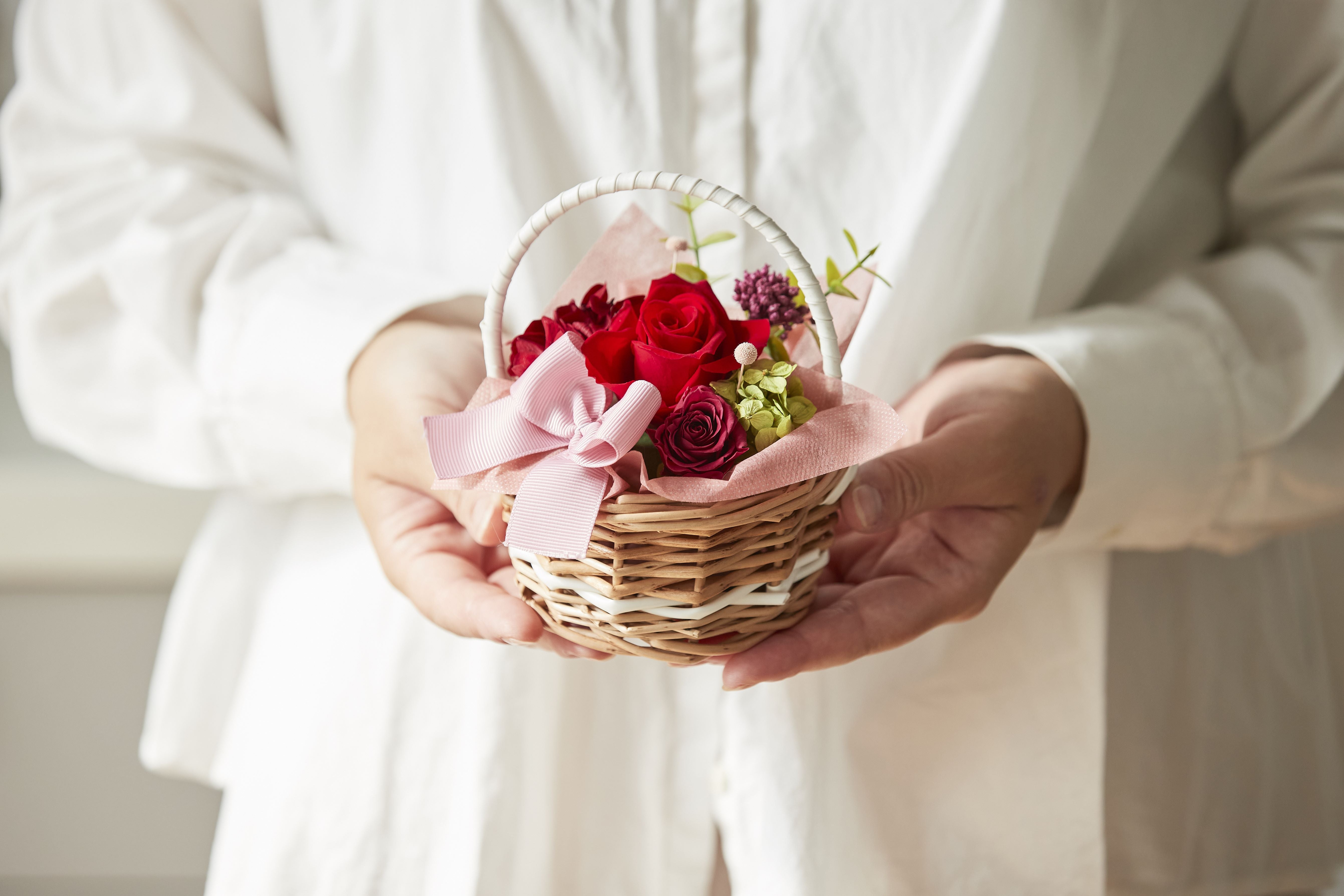 プリザーブドフラワー/フラワーバスケット<相手が選べるギフト対象>