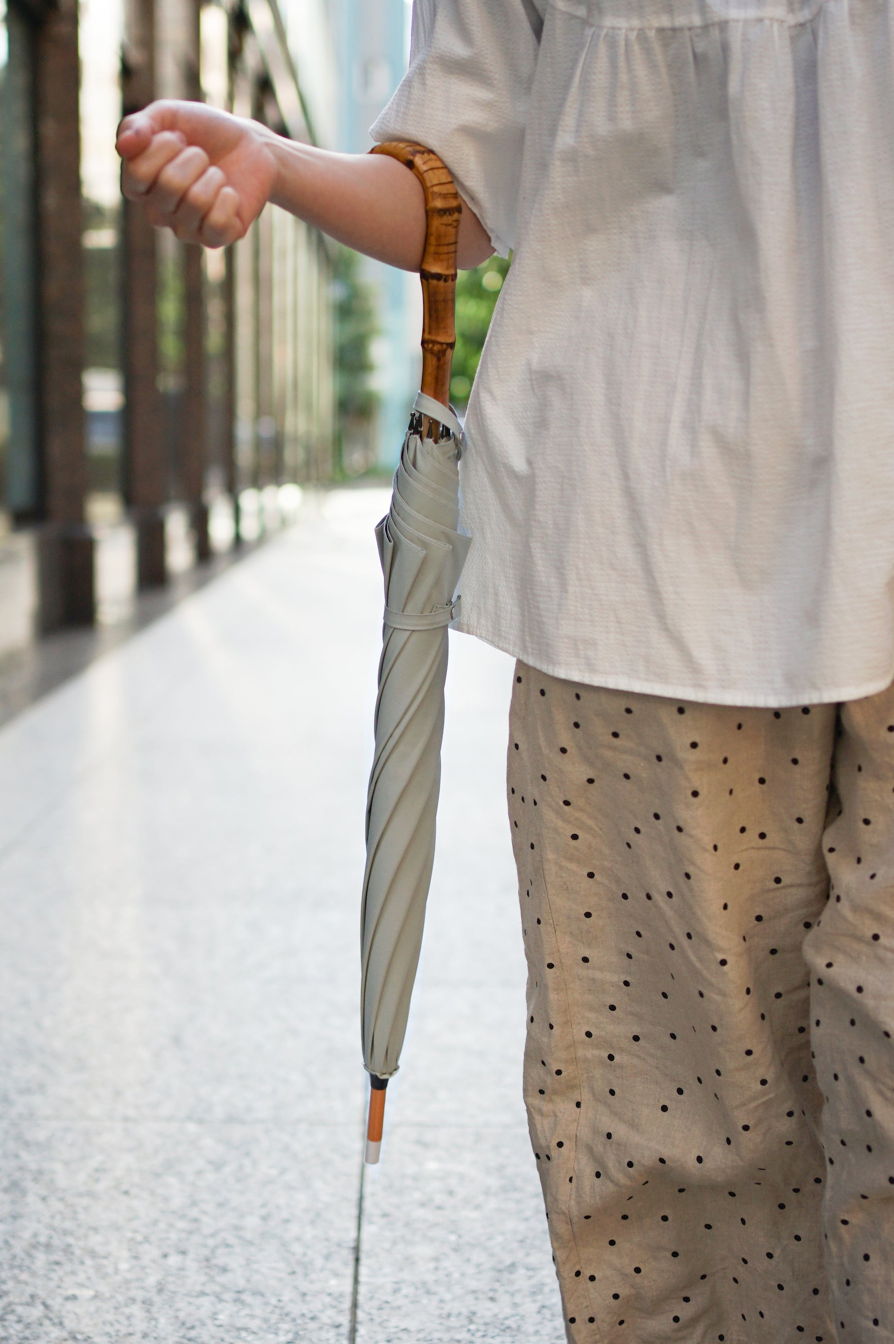 コットンローンシェード 長傘 50cm 8本骨(日傘・晴雨兼用・一級遮光)<相手が選べるギフト対象>