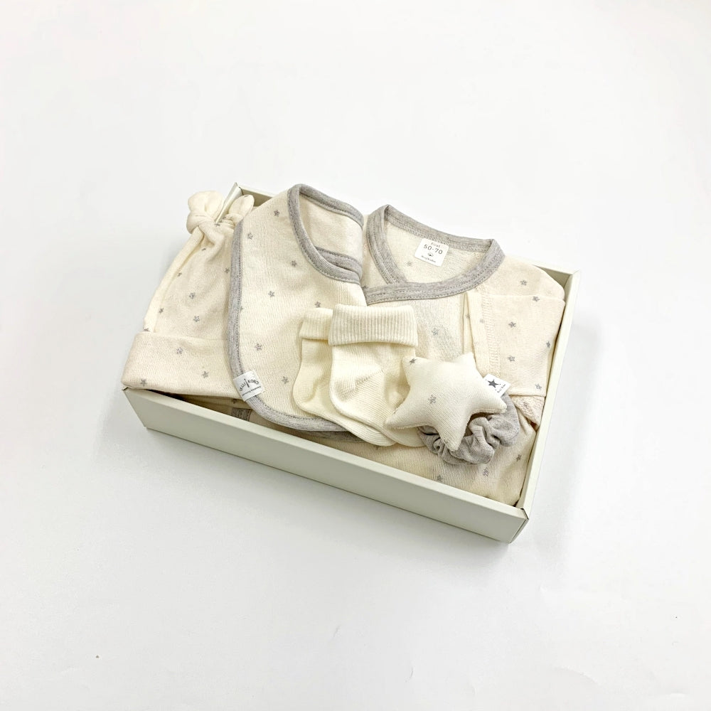 ギフトセットA(オーガニックコンビオール+スタイ+帽子+靴下+にぎにぎ)