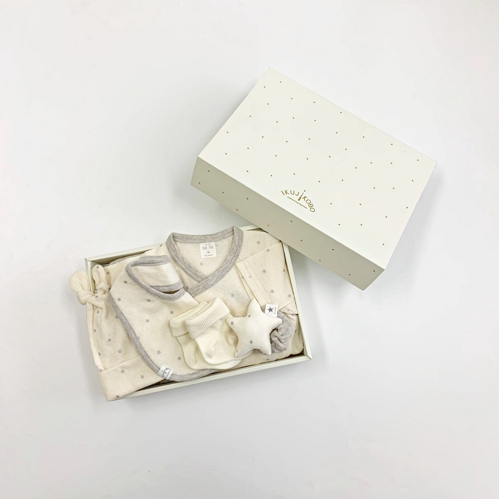 ギフトセットA(オーガニックコンビオール+スタイ+帽子+靴下+にぎにぎ)