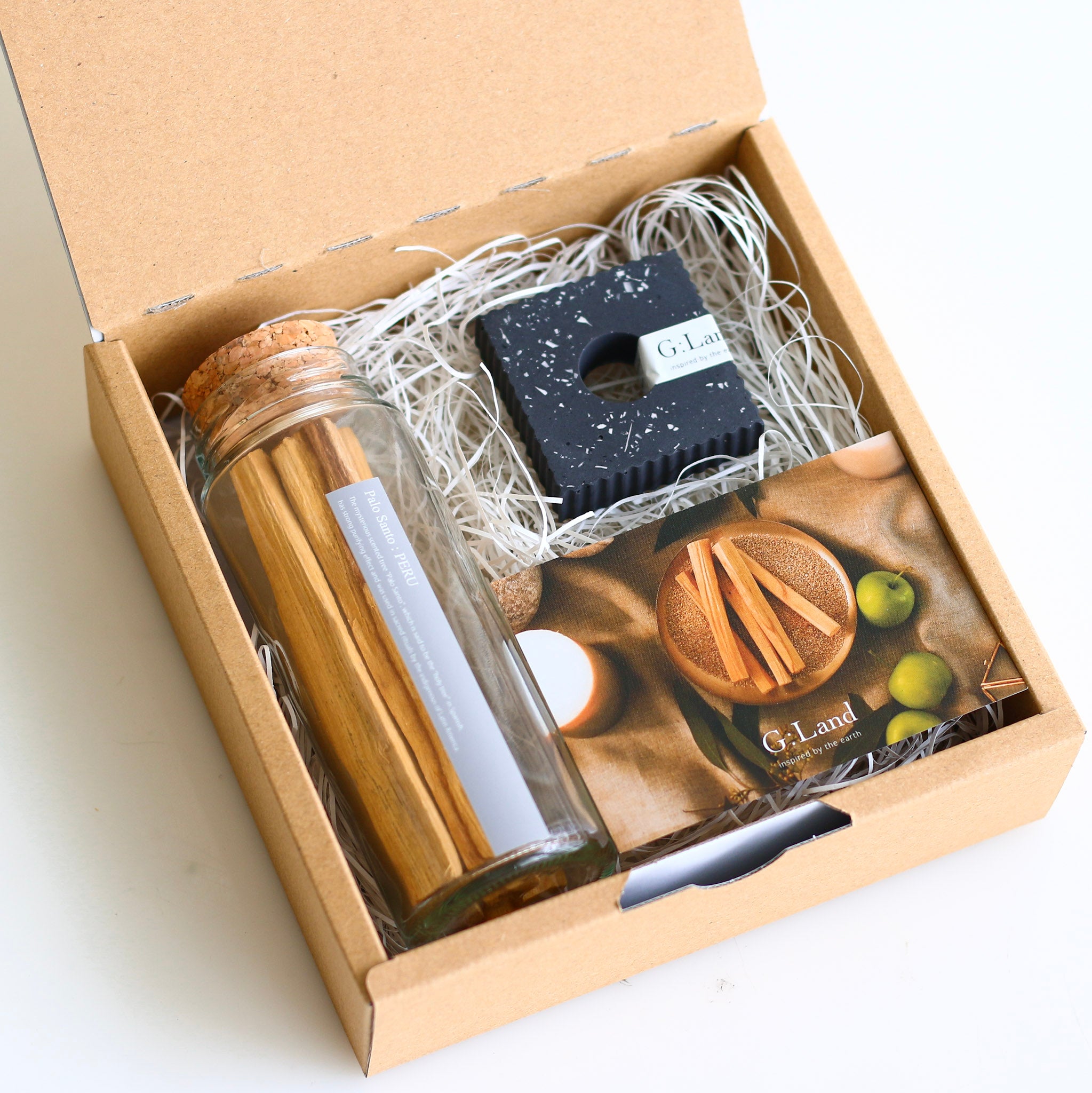 Palo Santo Bottle & Eco Stone Holder set