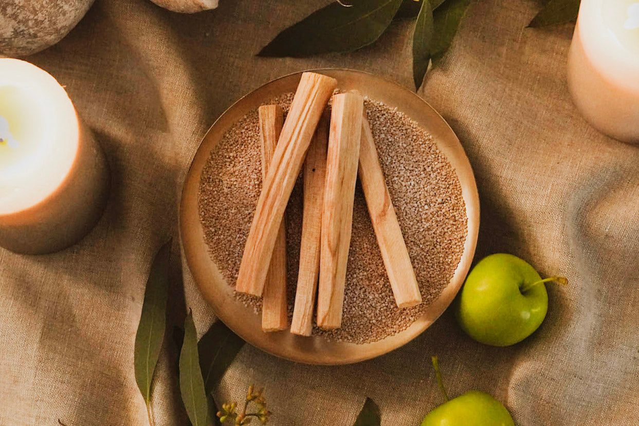 Palo Santo Bottle & Eco Stone Holder set