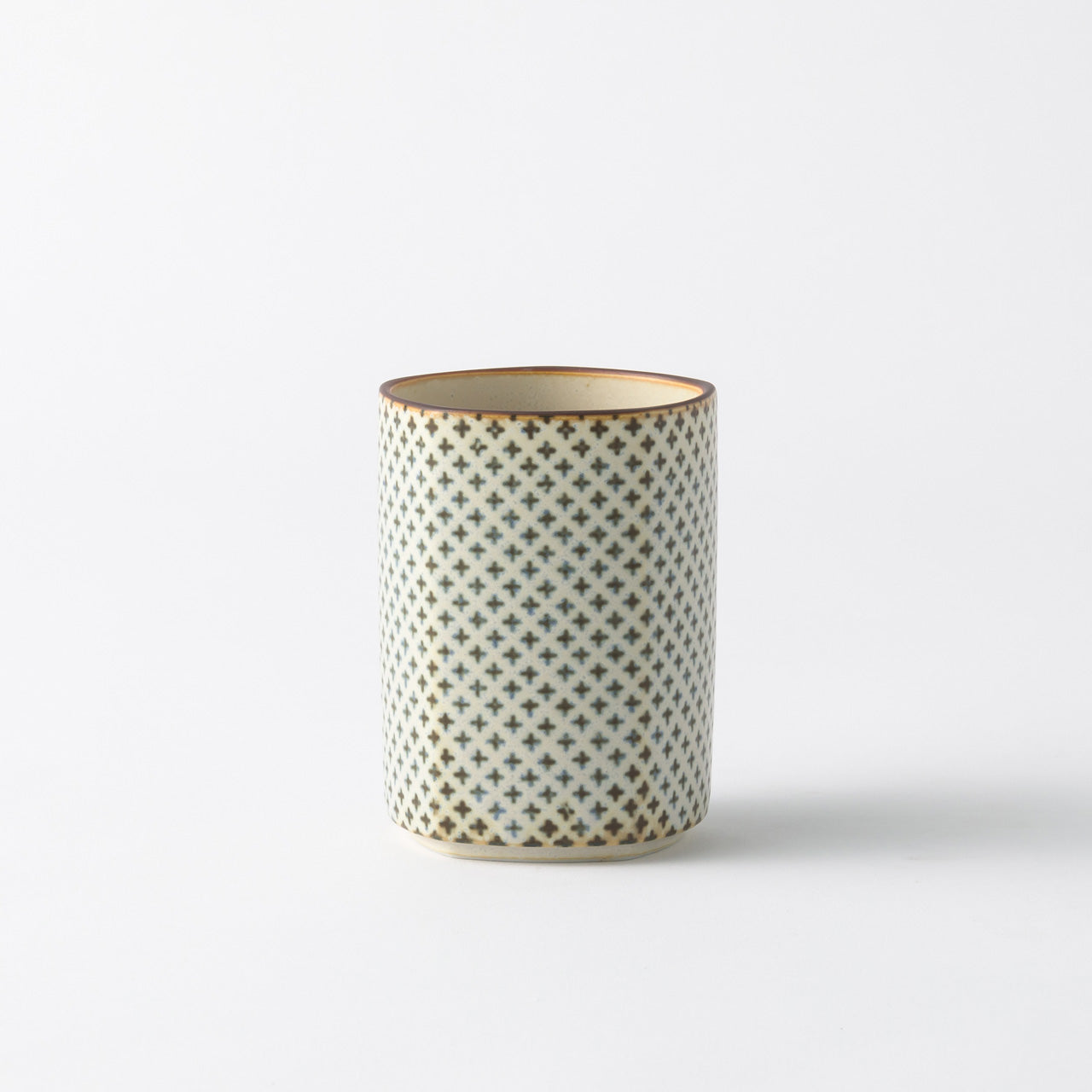 小紋茶器　五角湯呑　十文字