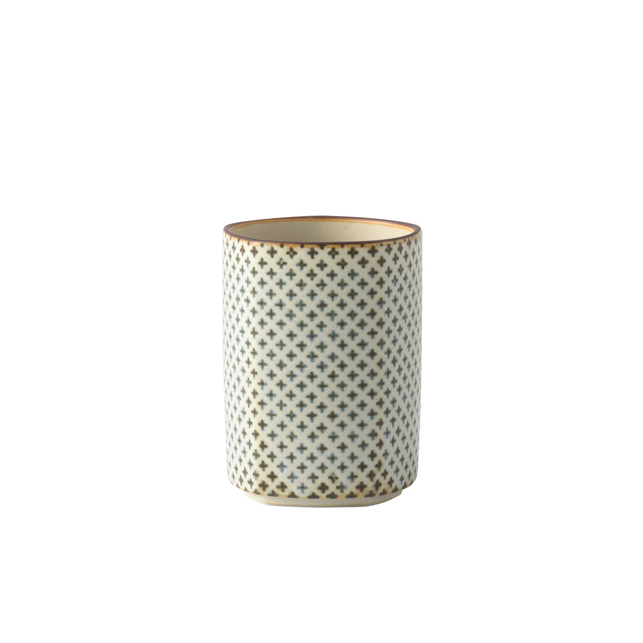 小紋茶器　五角湯呑　十文字